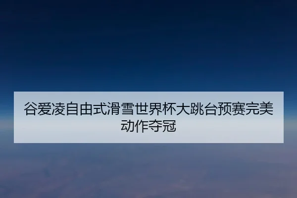 谷爱凌自由式滑雪世界杯大跳台预赛完美动作夺冠